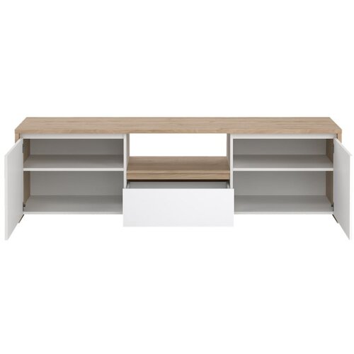 Tvilum Bela/v naravni barvi TV omarica v hrastovem dekorju 179x52x48 cm Next &amp;ndash; Slike