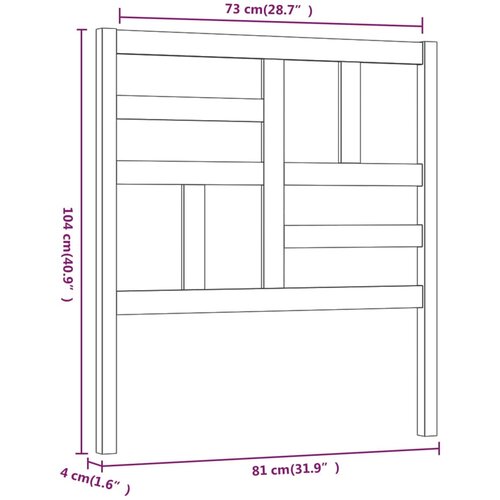  Uzglavlje za krevet bijelo 81 x 4 x 104 cm od masivne borovine Slike