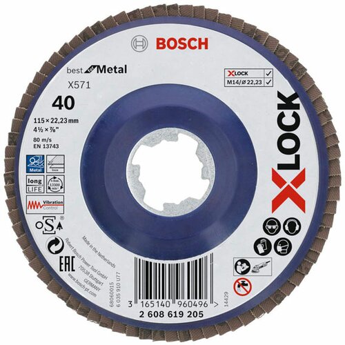 Bosch x-lock flap disk x571 bfm g40 115 ravna (2608619205) Slike