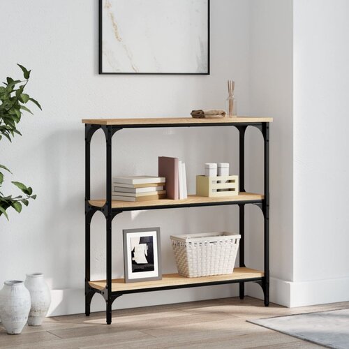  Konzolni stolić Sonoma hrast 75x22,5x75 cm Konstruirano drvo Smeđa Slike