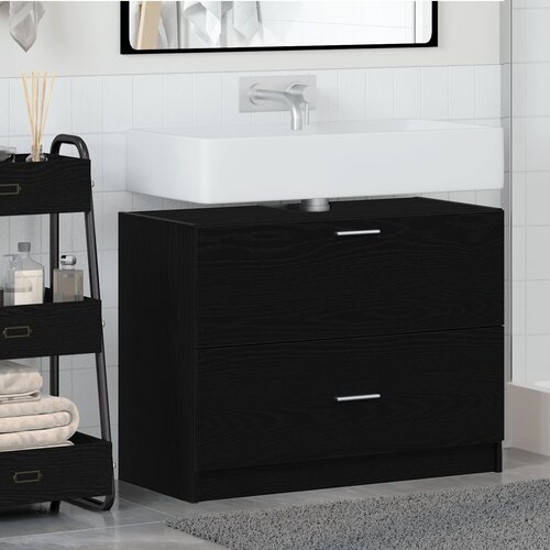vidaXL Omara za pomivalno korito Črni hrast Inženirski les 78 x 37 x 59 cm Cene
