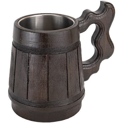  Ručno rađena &amp;scaron;alica od tamnog drva 0.3L s inox unutra&amp;scaron;njosti Slike