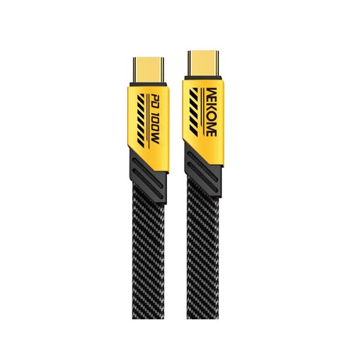 WEKOME WDC-192 Kabl 3.1 USB tip C M/M 1m, za Superbrzo punjenje 100W/480Mbps, flat-crno-žuti Cene