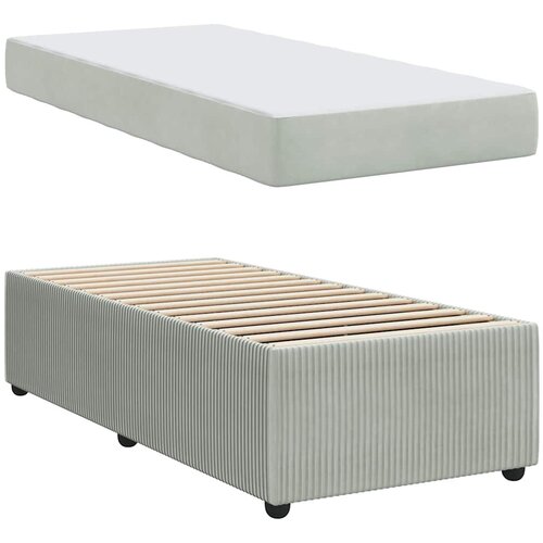  Krevetna konstrukcija Svijetlo siva 90 x 200 cm tkanina Svjetlosiva Slike