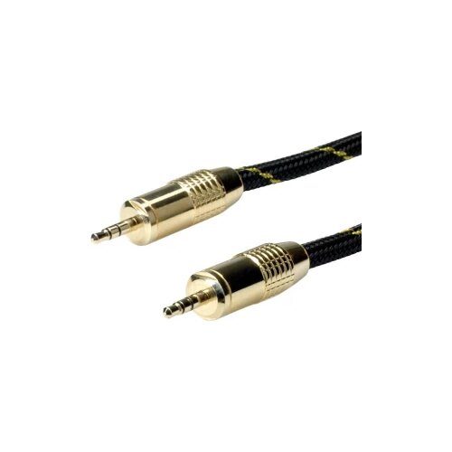 Roline 11.09.4289 klinker avdio priključni kabel [1x 3\,5 mm banana moški konektor - 1x 3\,5 mm banana moški konektor] 10.00 m črna/zlata zaščiten, (20432202) Cene