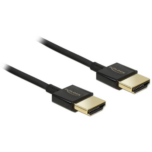 Delock hdmi kabel z mrežno povezavo 1,5m črn high speed 3D 4K slim 84772 Slike