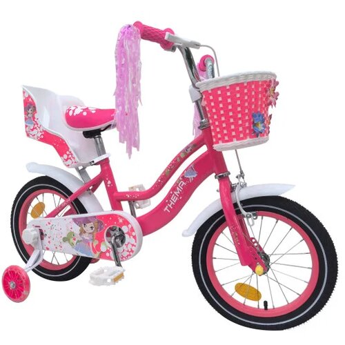 Thema Sport Dečija bicikla TS-14 14″ – pink sa svetlećim točkićima i korpicom Cene