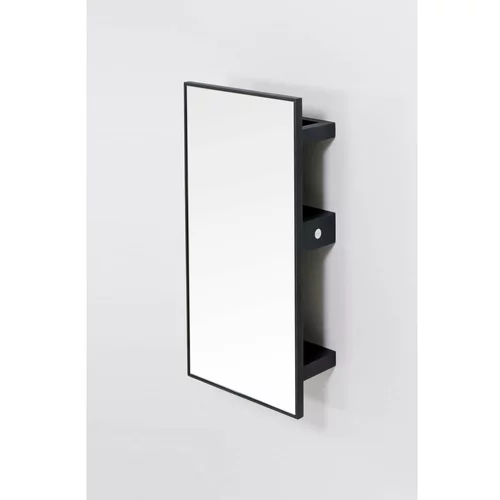 Wireworks Crna polica s ogledalom od hrastovine 31x61,5 cm Slimline -