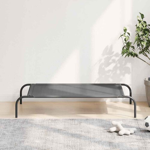 vidaXL dvignjena pasja postelja siva 110x65x20 cm tekstilen in jeklo Cene