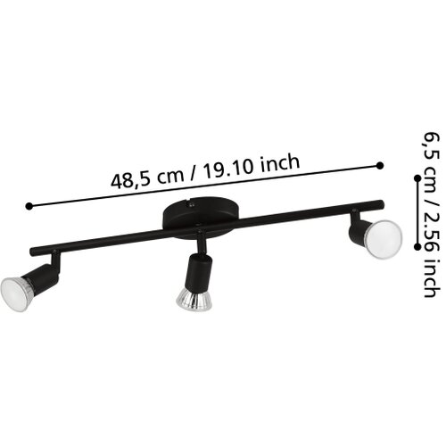 Eglo 32431 - LED spot svetiljka BUZZ-LED 3xGU10/2,8W/230V 3000K crna Slike