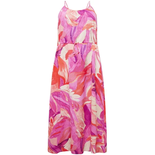 Only Carmakoma Ljetna haljina 'CARLUX' koraljna / svijetlonarančasta / neonsko roza / svijetloroza