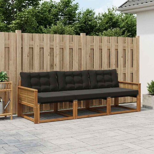  Set vanjskih sofa 3 kom. Prirodna i crna Cijene