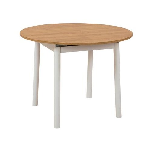 Hanah home Oliver - Oak, White OakWhite Extendable Dining Table Cene
