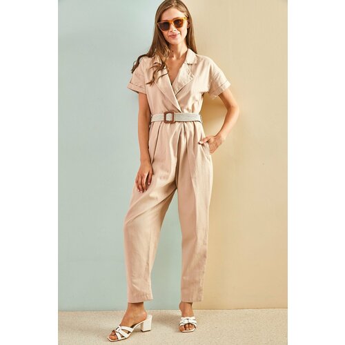 Bianco Lucci Jumpsuit - Beige - Relaxed fit Cene