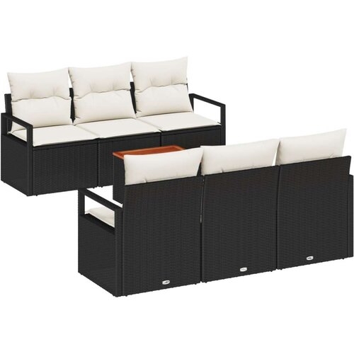  7-dijelna garnitura za vrt s jastučićima crna poli ratan akacija  2-sjedna garnitura za vrt s jastučićima crna poli ratan Cijene