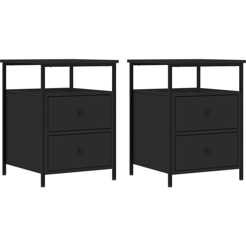 Maison Chic Dvo delni komplet Nočne omarice - Nočne mize črna 44x45x60 cm inženirski les, (21690404) Cene