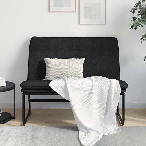  Klupa crna 100 x 75 x 76 cm od tkanine Slike