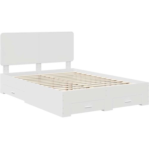  Okvir za krevet Bijelo 160 x 200 cm Konstruirano drvo Slike