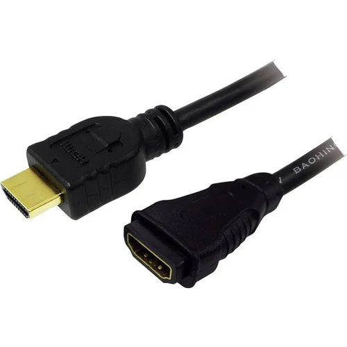 Logilink HDMI Priključni kabel [1x Muški konektor HDMI - 1x Ženski konektor HDMI] 1 m Crna