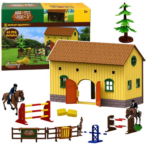  Set Farm Horse Stables Horse Jumping Hills Figures Accessories 69 pcs. Cene