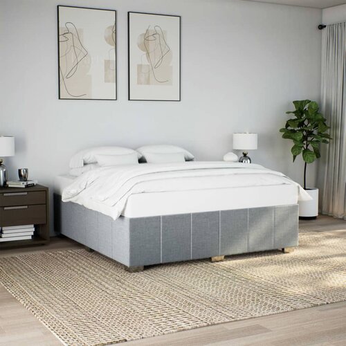 VidaXL Posteljni okvir brez vzmetnice svetlo siv 180x200 cm tkanina Slike