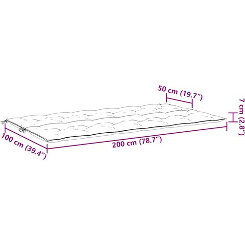  Jastuk za vrtnu klupu boja vina 200x(50+50)x7 cm tkanina Oxford Slike