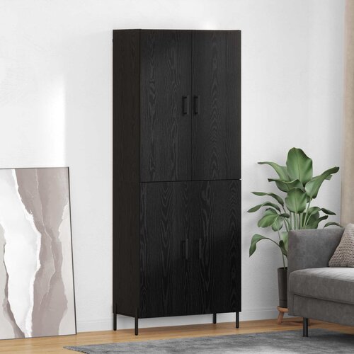vidaXL Highboard Zidne Crni hrast 69,5 x 34 x 180 cm Konstruirano drvo Cene