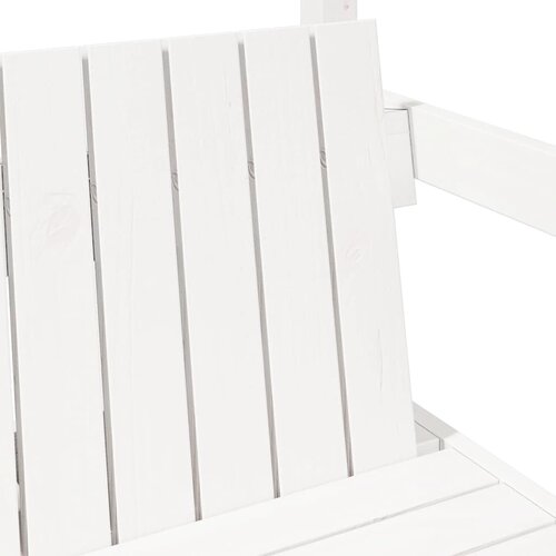  Klupa s krovom bijela 117,5 x 70 x 176,5 cm od masivne borovine Slike