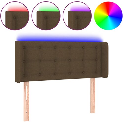 Maison Chic LED Posteljno vzglavje - Vzglavna omarica - Nočna omarica temno rjavo 83x16x78/88 cm blago, (21709536) Slike