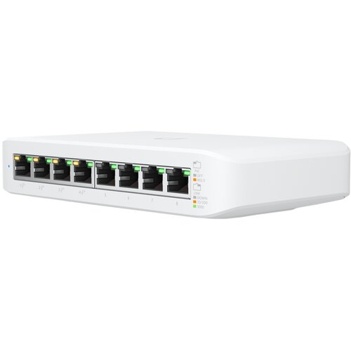 Ubiquiti Lite 8 PoE; (4) GbE PoE+, (4) GbE ports; 52W total PoE availability; Wall mountable. USW-LITE-8-POE-EU Cene