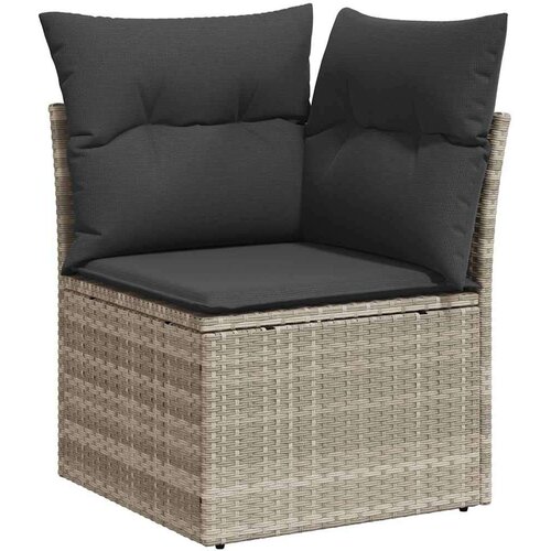 vidaXL 8-dijelni set vrtnih sofa od poliratana s jastucima svjetlosivi Cijene