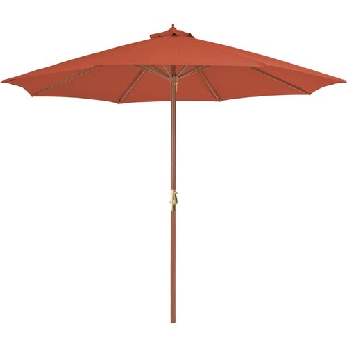 The Living Store Zunanji senčnik z lesenim drogom 300 cm terakota - Senčnik, (21750812) Cene