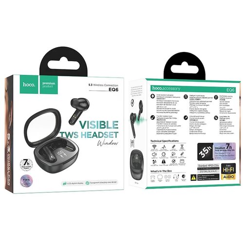 Hoco. brezžične/bluetooth stereo slu&amp;scaron;alke TWS Shadow EQ6 črne Slike