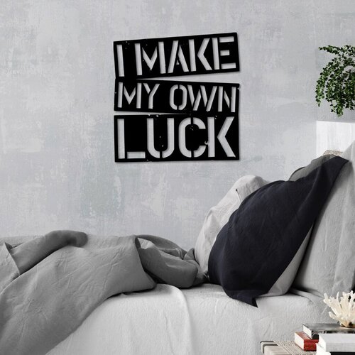 Wallity zidna dekoracija i make my own luck, 50 x 50 cm, crna Cene