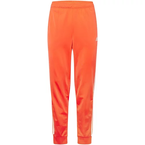 ADIDAS SPORTSWEAR Športne hlače 'Essentials Warm-Up Tapered 3-Stripes' oranžno rdeča / bela