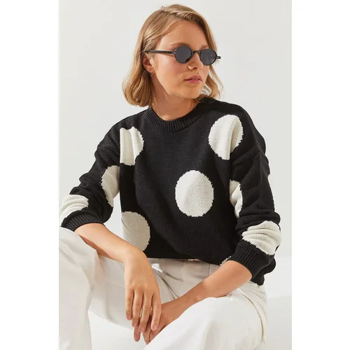 Bianco Lucci Women's Polka Dot Knitted Sweater