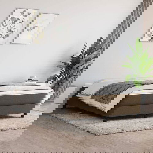The Living Store Posteljni okvir temno rjav 140x190 cm blago - Box Spring Posteljni Okvir, (21520916) Slike