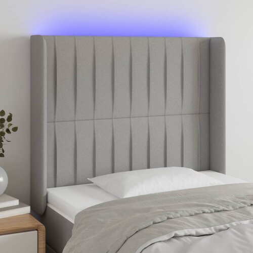  Uzglavlje svjetlosivo 93 x 16 x 118/128 cm od tkanine Slike