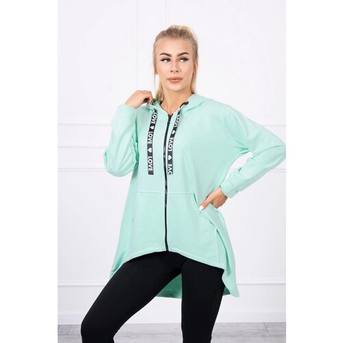 Kesi Sweatshirt with longer back and hood mint Slike