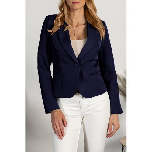 Fenzy Blazer S Klasičnim Ovratnikom Softina, Temno Modra Slike