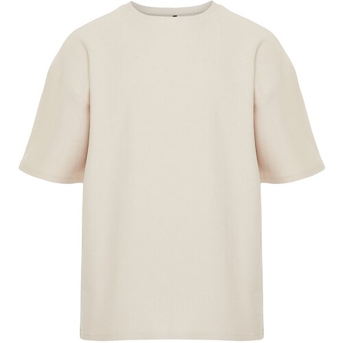 Trendyol stone men's oversize 100% cotton textured t-shirt Cene