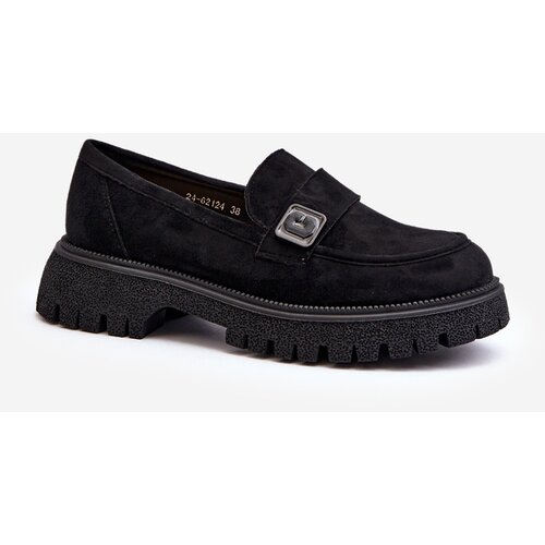 VINCEZA Black Flanila Women&amp;#039;s Loafers with Strap Slike