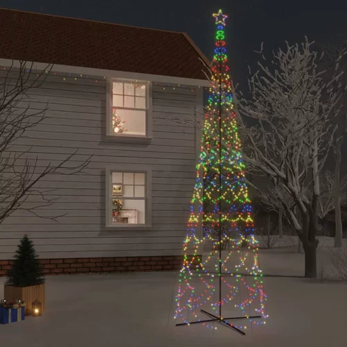 vidaXL Stožasto božićno drvce šareno 3000 LED žarulja 230 x 800 cm