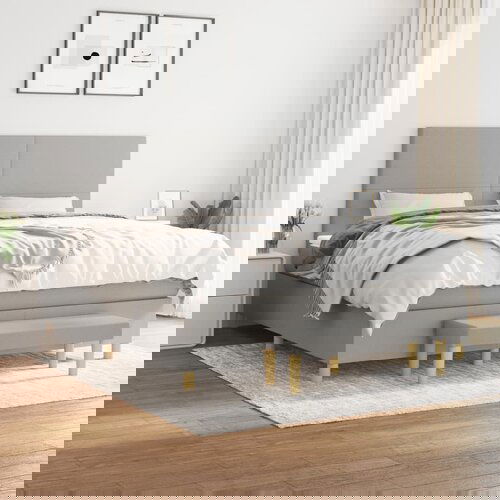 vidaXL Krevet box spring s madracem svjetlosiva 160x200 cm tkanina Cijene