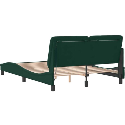  Okvir kreveta s LED-om bez madraca tamnozeleni 120x200 cm bar&amp;scaron;unasti Slike