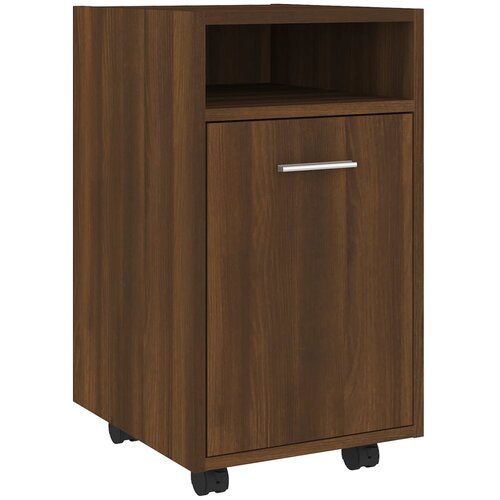 vidaXL Bočni ormarić s kotačićima smeđi hrast 33 x 38 x 60 cm drveni Cijene