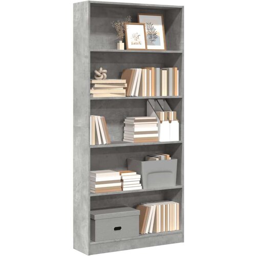 VidaXL Regal za knjige siva boja betona 80x24x176 cm konstruirano drvo Slike