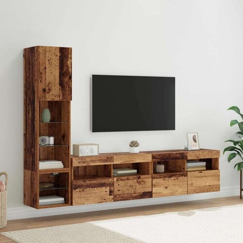 TV zidna enota z LED lučmi 4 pcs Star les Konstruiran les, (5000132339) Cene