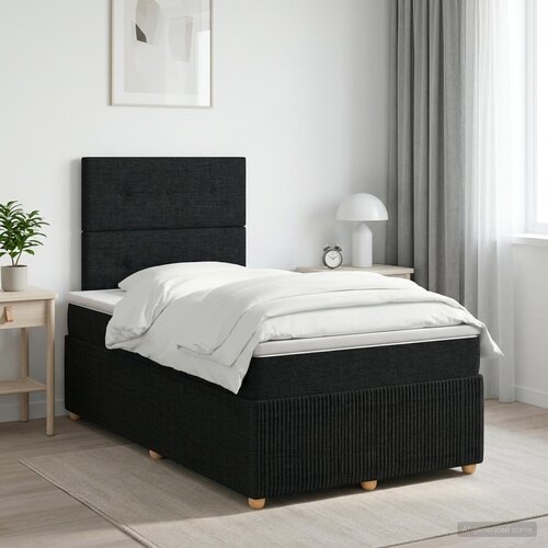  Boxspring krevet s madracem Crna 120 x 190 cm Tkanina Cijene