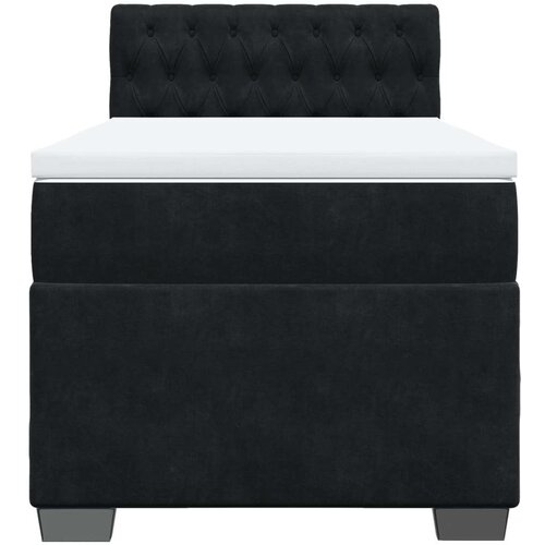 VidaXL Box spring krevet s madracem crni 100x200 cm bar&amp;scaron;unasti Slike